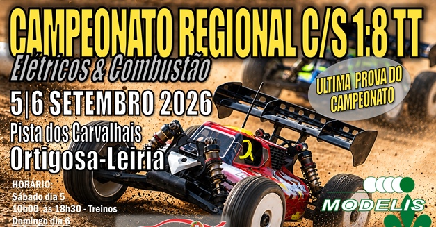 2ª Prova Campeonato Regional Centro/Sul 1/8 TT 2026 (A e B) - Elétricos & Combustão